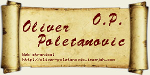 Oliver Poletanović vizit kartica